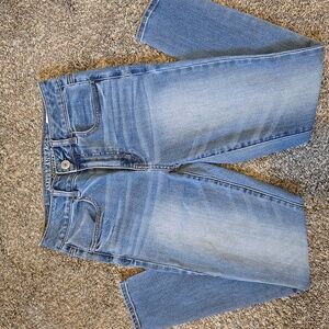 American Eagle Super Stretch High Rise Light Blue Denim Jeans Size 4 Short